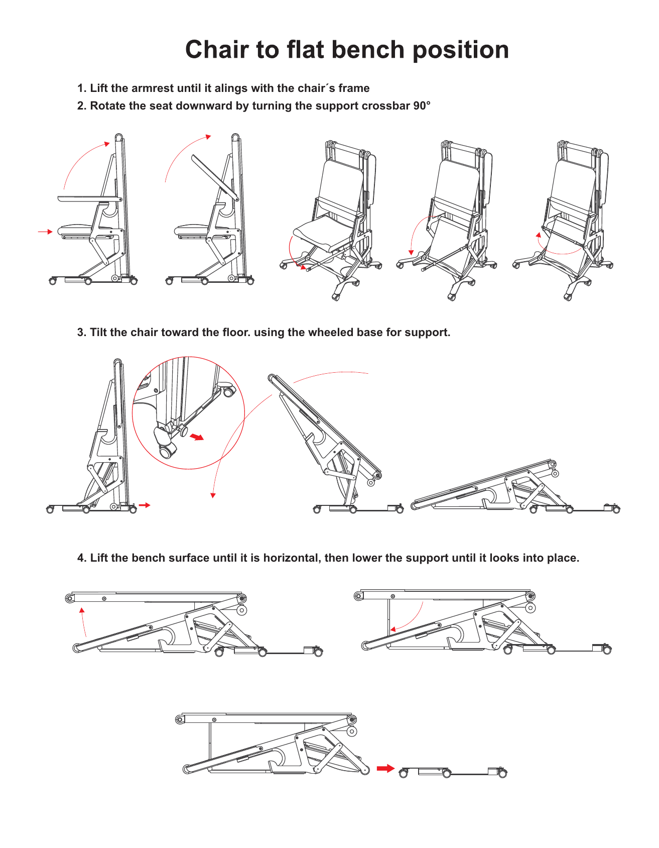 Chair to flat bench